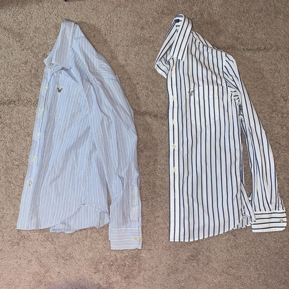 Striped American Eagle Button Downs